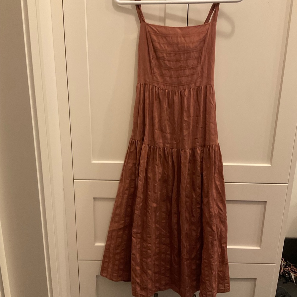 Gentle Fawn Rust Tiered 100% Cotton Maxi Dress